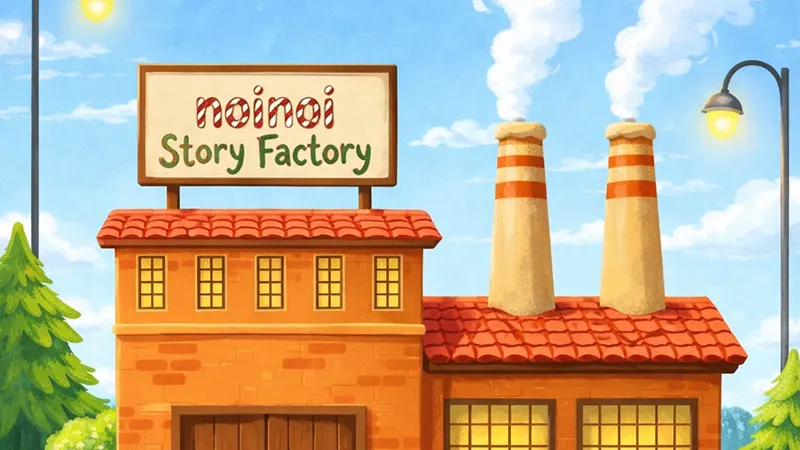 Gebäudeillustration der noinoi KI-Geschichtenfabrik